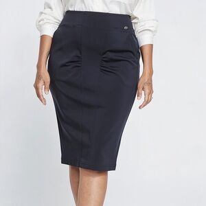 Chanel gathered front Black Pencil Skirt